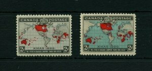 #85i grey VF MNH #86b F-vf MH Cat $225 Canada mint