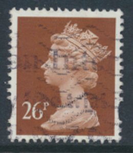 GB   Machin 26p SG Y1691 2 bands  SC#  MH215  Used see scan & details