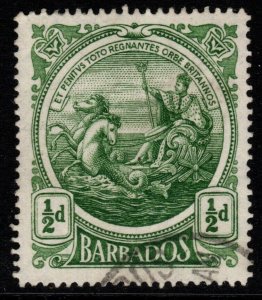 BARBADOS SG182 1916 ½d GREEN USED