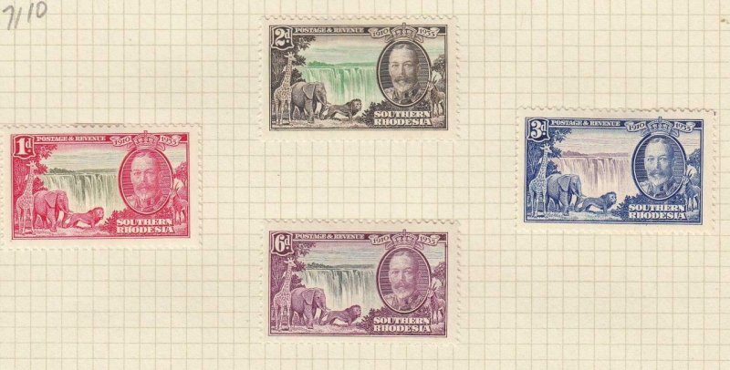 SOUTHERN RHODESIA (MK7110) # 33-36 VF-MH 1935 KGV SILVER JUBILEE CV $29