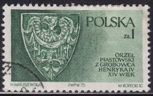 Poland 2132 Piast Family Crest 1zł 1975