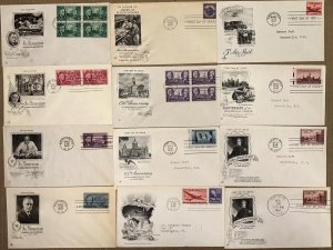 1940/1948 ARTCRAFT BIG SET COLLECTION 60 DIFFERENT FDCs SINGLES/BLOCKS POSTPAID!