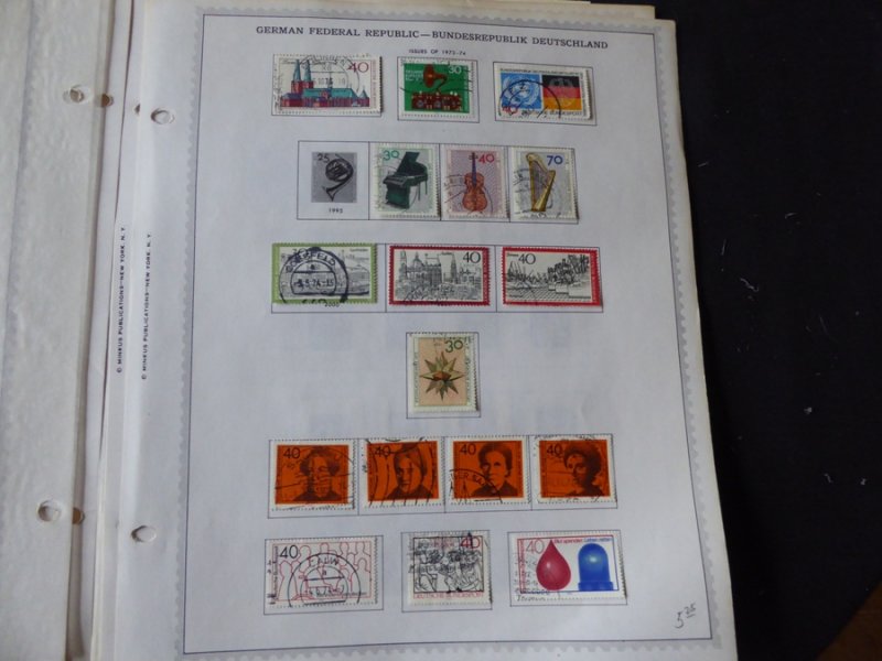 Germany 1971-1980 Stamp Collection on Album Pages