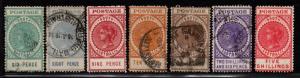 $So. Australia Sc#137-142 used+M/H/F-VF, part set, 141 perfin cancel, Cv. $193