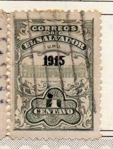 El Salvador 1916  Issue Fine Used 1c. Optd 1915 141264