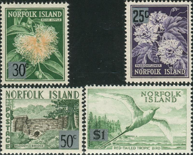 Norfolk Island 1966 SG68-71 Flowers Bridge Bird MLH