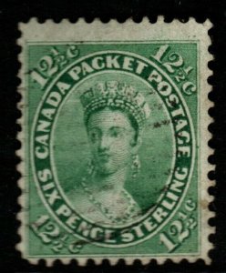 CANADA SG40 1859 12½c PALE YELLOW-GREEN USED