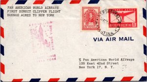 FFC  Argentina 1945 - Pan Am World Airways - Buenos Aires to New York - F32422