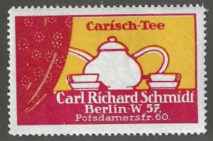 Carisch Tea, Manufactured by Carl Schmidt, Berlin, Germany, Early Poster Stamp