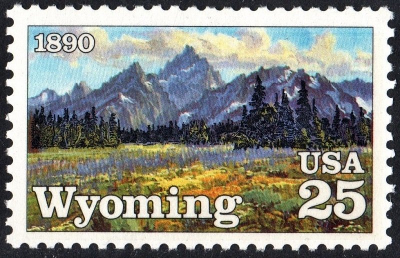 SC#2444 25¢ Wyoming Statehood Single (1990) MNH