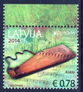 Latvia 2014 Europa CEPT Musical Instruments Zither MNH