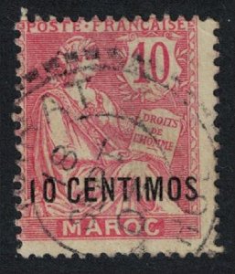 SALE Fr. Morocco 10 Centimos Ovpt 1908 Canc SC#16 SG#19 MI#12