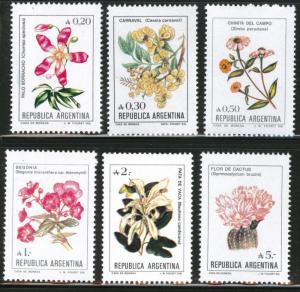 Argentina Scott 1521-6 MNH** 1986 Flower stamps CV$14.30