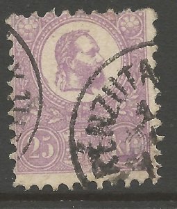 HUNGARY SG7 1871 25k MAUVE USED