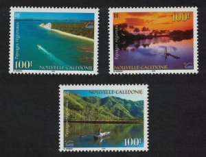 New Caledonia Canoe Speedboat Raft Regional Landscapes 3v 2000 MNH