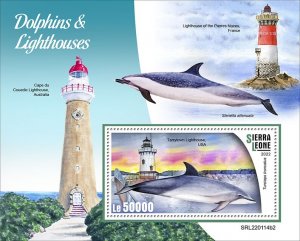 SIERRA LEONE - 2022 -Dolphins, L'Houses - Perf Souv Sheet #2 - Mint Neve...