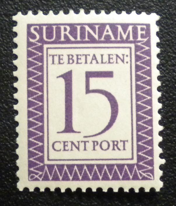 SURINAME 1956  PORT STAMP. SCOTT # J52. UNUSED.