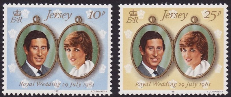 Jersey Charles and Diana Royal Wedding 2v 1981 MNH SG#284-285