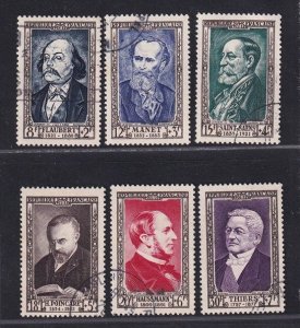 France    #B267-B272  used   1952  portraits