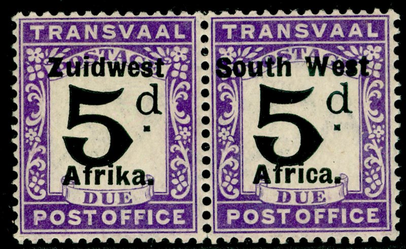 SOUTH WEST AFRICA SG D10, 1923 5d Black & Violet, UNMOUNTED MINT. Cat £55.