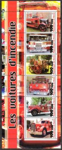 Benin 2003 Fire Trucks (II) Sheet MNH