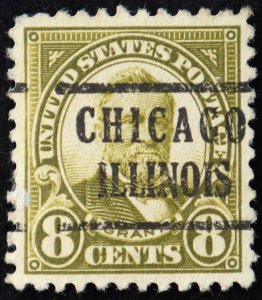 U.S. Used Stamp Scott #560 8c Grant, Superb. Chicago Pre-Cancel. A Gem!