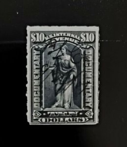 1898 $10 U.S. Internal Revenue, Documentary, Commerce, Black, R176 