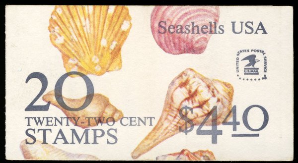 US #2121a 22c Shells  COMPLETE BOOK, VF mint never hinged,  BK146,  SUPER NICE!