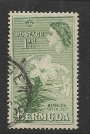 Bermuda - Scott 145 - QEII-Definative-1953 - VFU - Single 1.1/2d Stamp