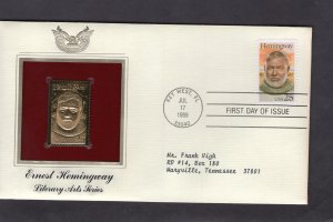 2418 Hemingway, FDC PCS Gold Replica addressed