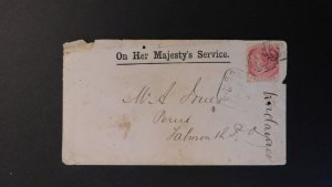 1874 Jamaica British Commonwealth Cover Her Majesty Service to Falmouth PO