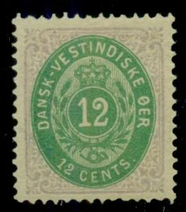 DANISH WEST INDIES #11a (11a) 12¢ bicolor, pr. I, og, LH, XF