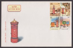 INDIA - 2005 LETTER BOX - 4V - FDC