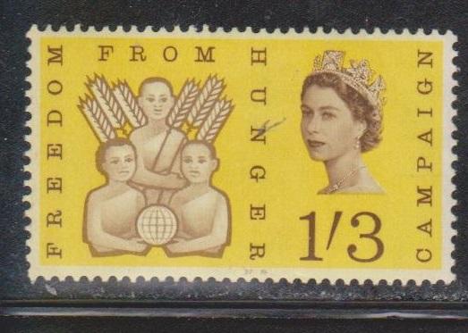 GREAT BRITAIN Scott # 391 MNH - Freedom From Hunger - Corner Crease