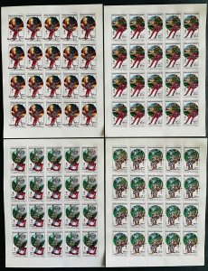 Full Set in Sheets of Stamps GOLD OVERPRINT O.G Albertville 92/Madagascar Imperf-