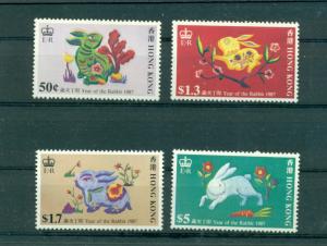 Hong Kong - Sc# 482-5. 1987 Year of the Rabbit. MNH. $10.35.