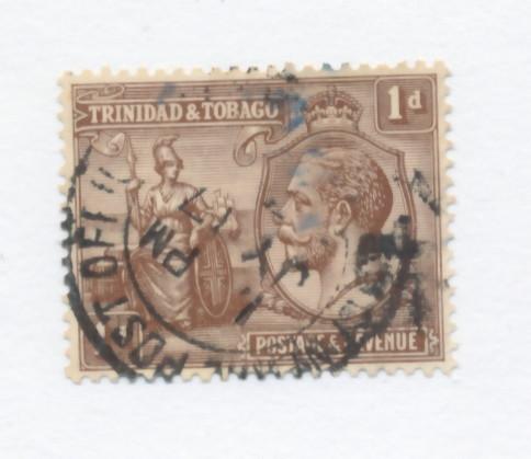 Trinidad & Tobago 1922  Scott 22 used - 1p Britannia & King