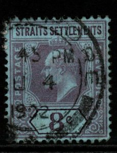 MALAYA STRAITS SETTLEMENTS SG114 1902 8c PURPLE/BLUE USED