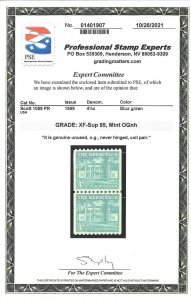 Scott #1059 Pair--2021 PSE Certificate--XF-Superb 95 MNH-2024 SMQ Value $60.00