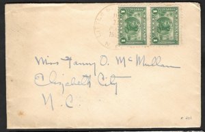 US 1915 PAIR Sc 401 TIED NC ON COVER