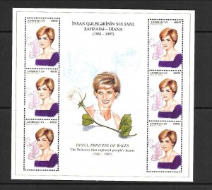 AZERBAIJAN Sc 669-70 NH issue of 1998 - MINISHEETS - PRINCESS DIANA