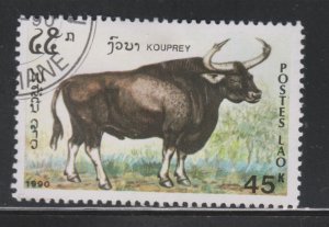 Laos 1015D Endangered Animals 1990