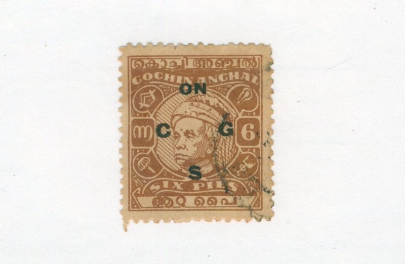 INDIA COCHIN ANGHAL 092 MH CV $5.00 BIN $2.50