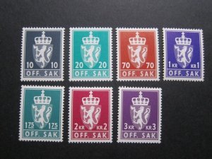 Norway 1975 Sc O95-O97,O102,O104,O111-O112set MNH