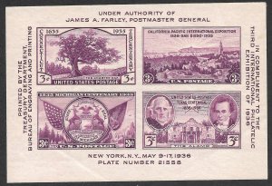 Doyle's_Stamps: MNH 1936 3rd Int. Phil. Exhibition Souvenir Sheet, #778**