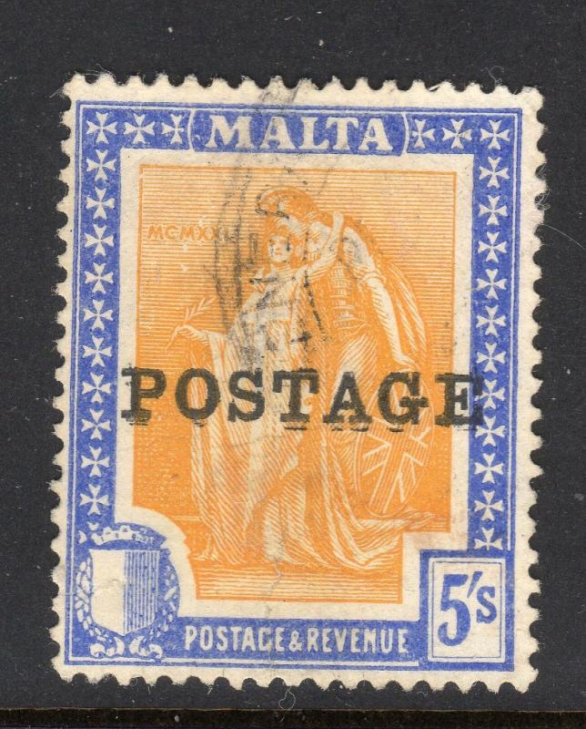 Malta #128 Kiss Double Overprint Variety Used b506