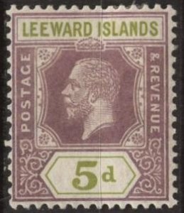 Leeward Islands 74 (used) 5p George V, vio & ol grn (1922)