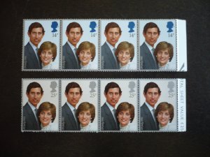 Stamps - Great Britain - Scott# 950-951 - Mint Never Hinged Strips of 4 Stamps