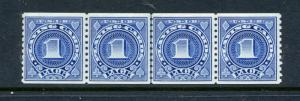 Scott RF26A Playing Cards Revenue Coil Line Strip of 4 Stamps NH (Stock RF26A-1)