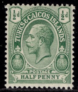 TURKS & CAICOS ISLANDS GV SG155, ½d green, M MINT.